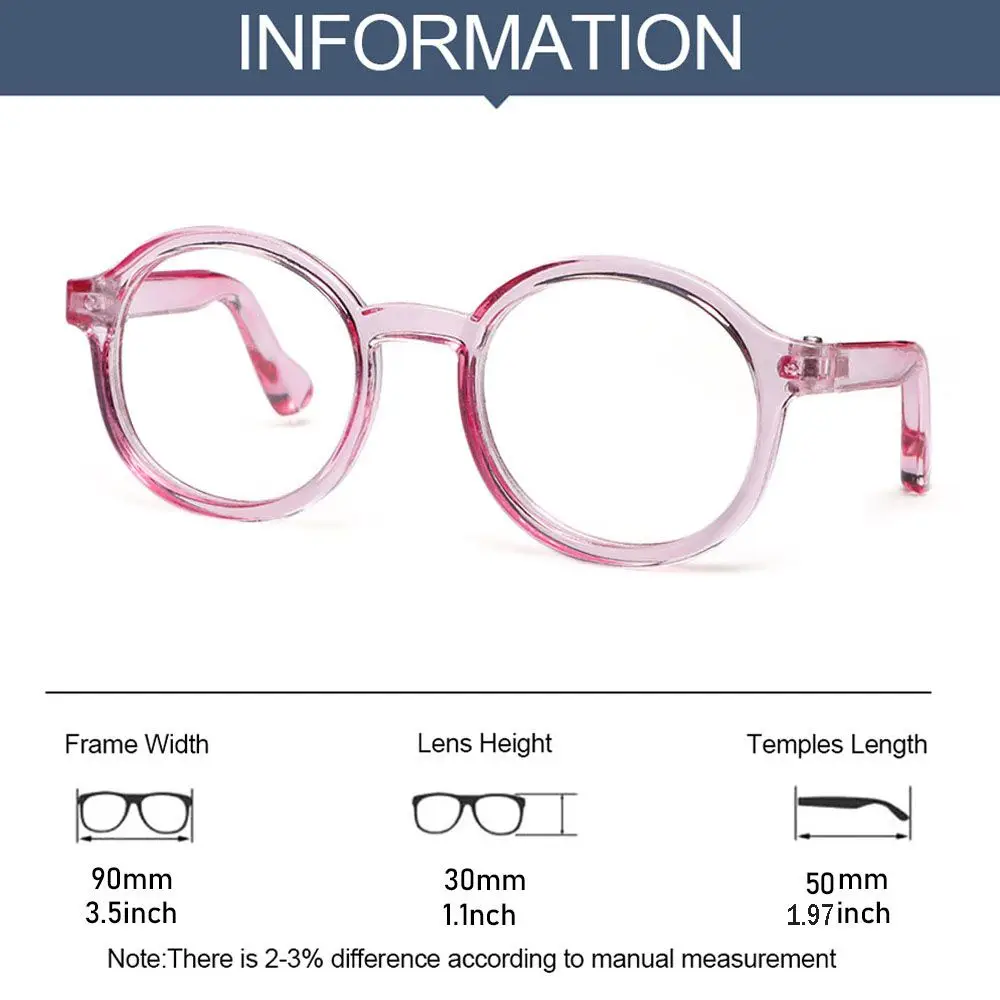 9cm Round Frame Miniature Eyewear Clear Lens Candy Color Eyeglasses Style For Blythe Doll Accessories Plush Doll Glasses