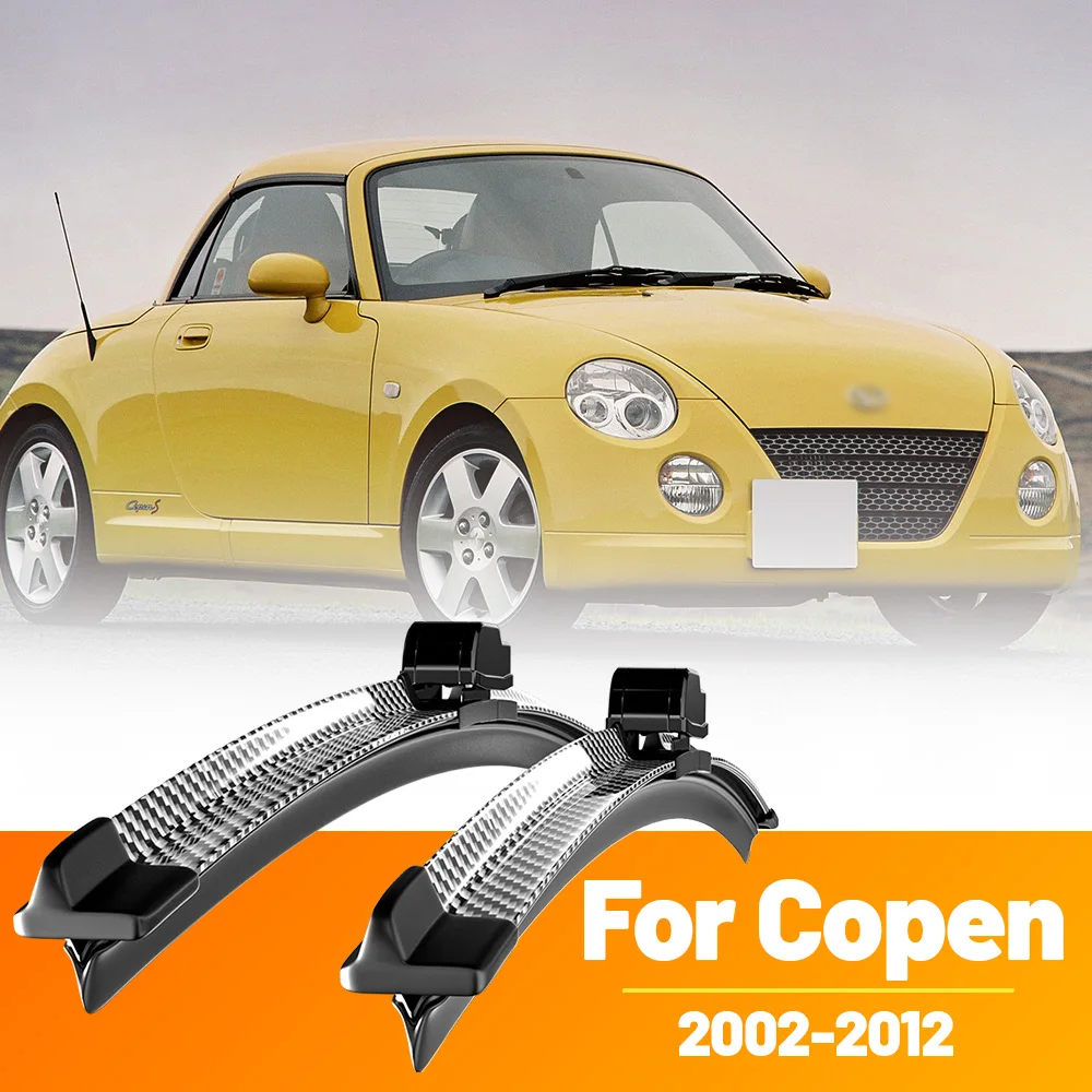 2 uds limpiaparabrisas delantero limpiaparabrisas de fibra de carbono para Daihatsu Copen 2002-2012 2003 2004 2005 2006 2007 2008