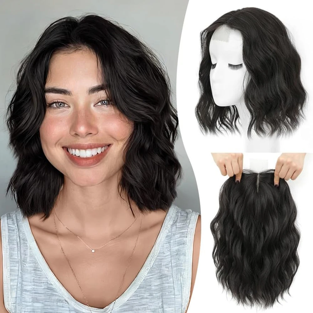 

Топпер для истонченных волос для женщин, 12 дюймов, 360 ° 3D синтетические легкие и дышащие короткие волнистые с основанием 6,5 x 6,5 дюйма, быстрый St