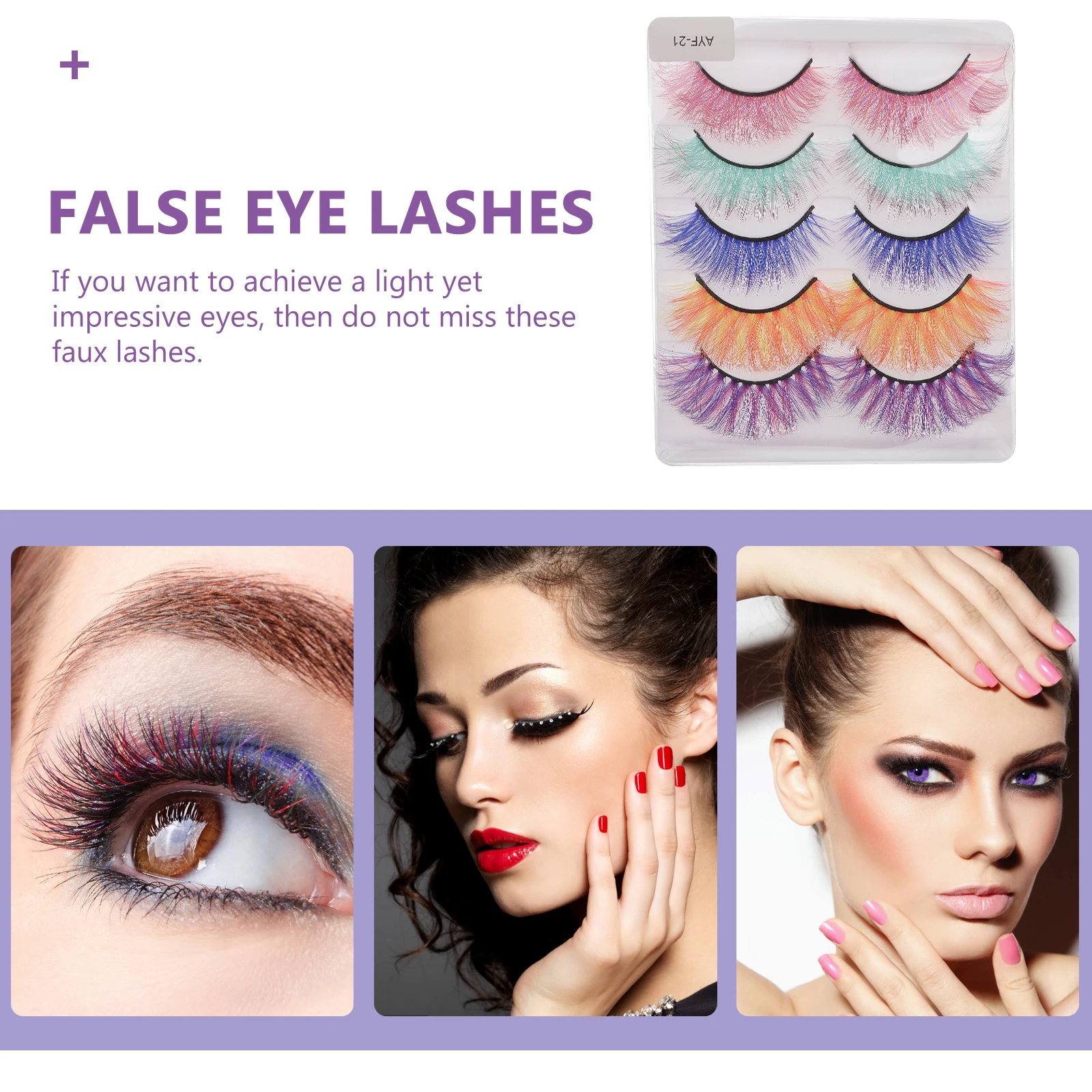 

5 Pairs False Eyelashes Natural Colored Luxurious Imitation Strips Party lashes Prom Halloween Stage Photo