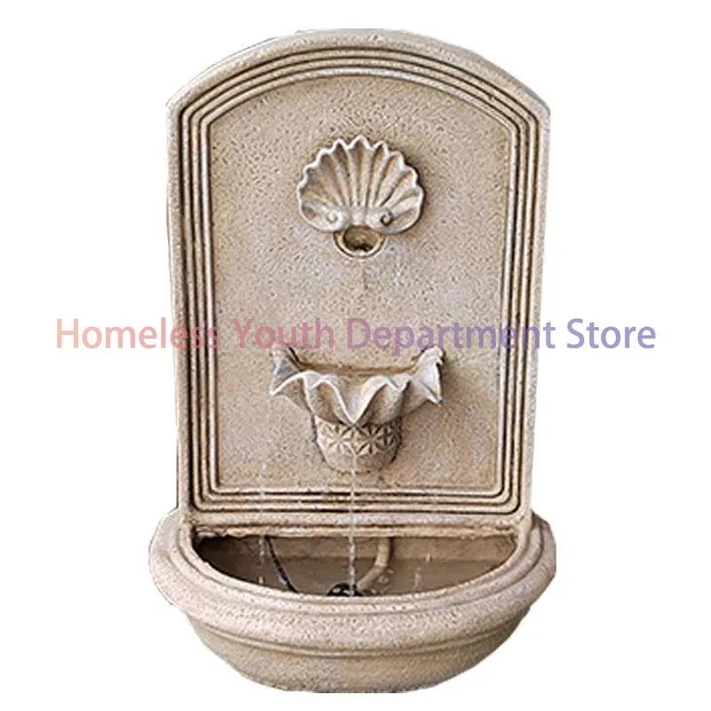 hot sale Decorative stone hanging modern garden outdoor indoor lion head decor water wall fountains