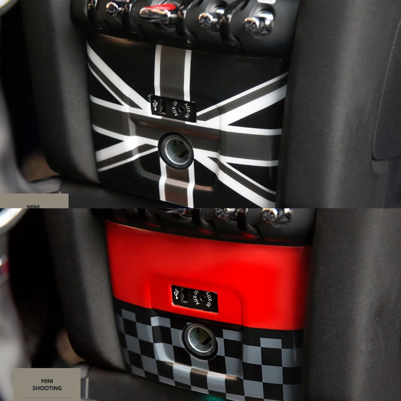 

Декоративные наклейки-накладки на панель прикуривателя с USB-портом для MINI Cooper S JCW F60 Countryman, аксессуары для автомобиля, дизайн «Юнион Джек»