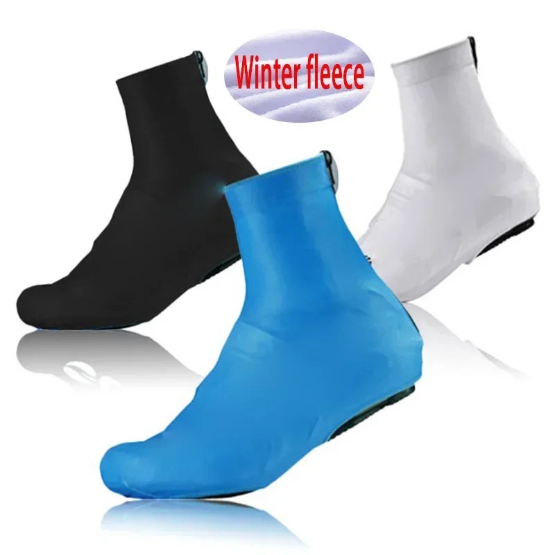 WINTER FLEECE THERMAL 3 COLORS PURE Cycling Shoe Cover Overshoes Lycra Road Bicycle Bike MTB Cycling Shoe Cover Size S-3XL