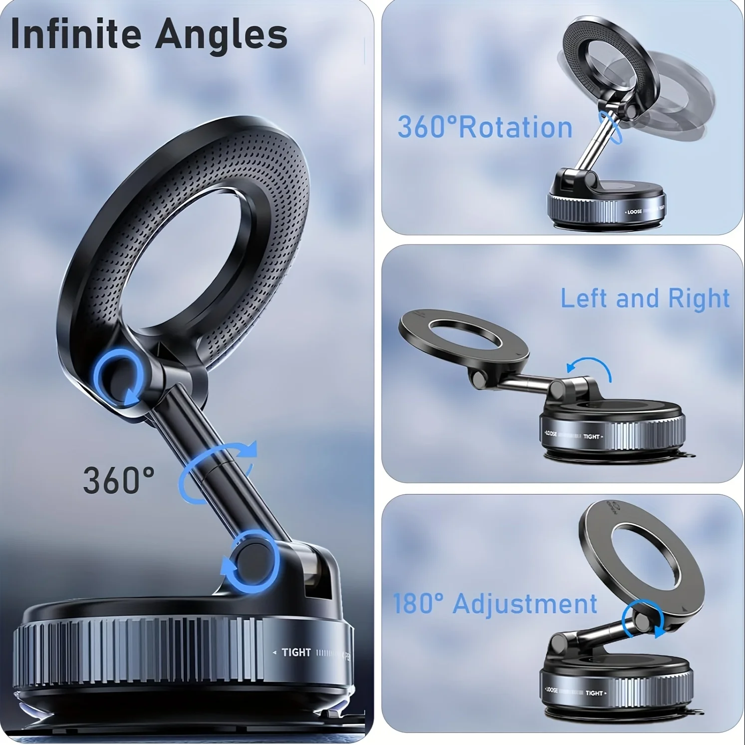 Magsafe Car Phone Holder for IPhone 14 15 16 Android Auto Suction Cup Mobile Cellphone Support for Tesla Mount Phones Telephone