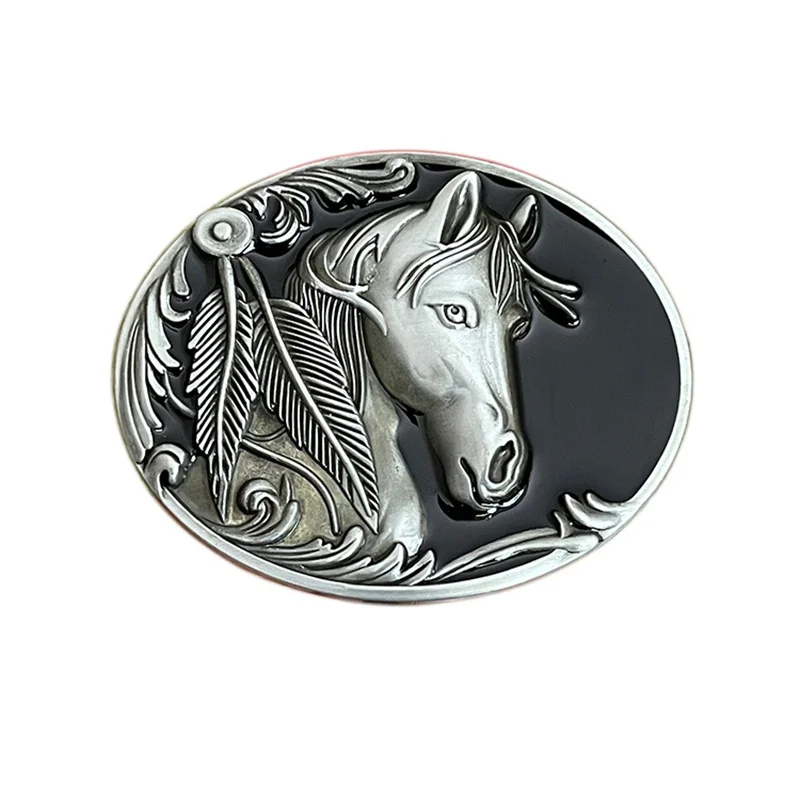 

Zinc alloy retro horse hide buckle for western jeans