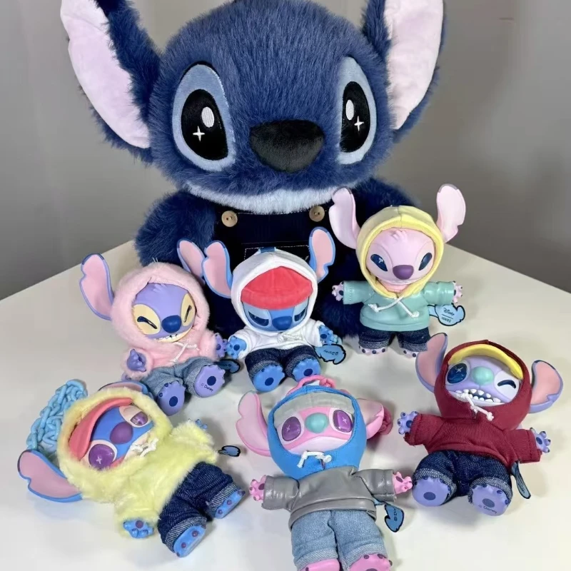 Genuino MINISO Stitch GenZ Street Collection Series Blind Box Bambola di gomma Giocattoli Decorazione pendente Ornamenti da tavolo Perimetro