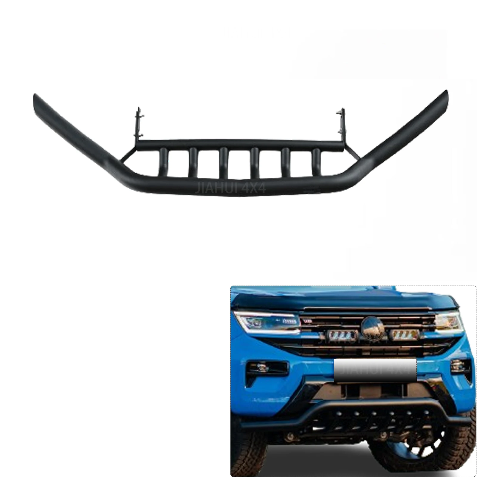 4X4 Accessories Pick Up Truck Black Tiger Style Front Nudge Bar For AMAROK 2024 HILUX RANGER NAVARA 2015-2020