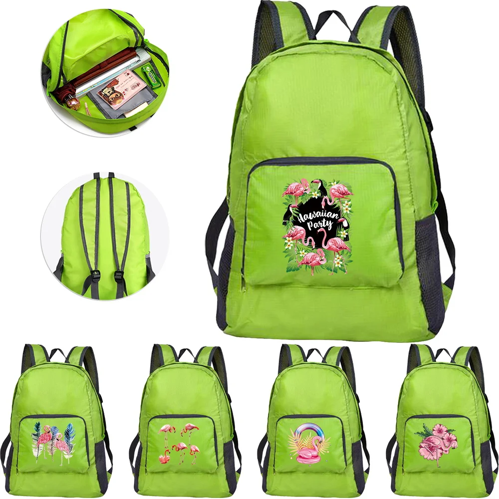 

Foldable Leisure Men Women Backpack Outdoor Gear for Active Adventures Portable Mountaineering Bag Flamingo Printing Series
