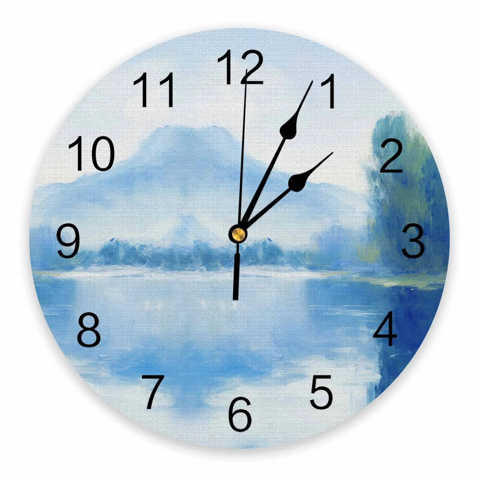 Watercolor Landscape Abstract Reflection Of The Sky Wall Clock Modern Silent Clock Living Room Home Decor Wall Hanging Watch