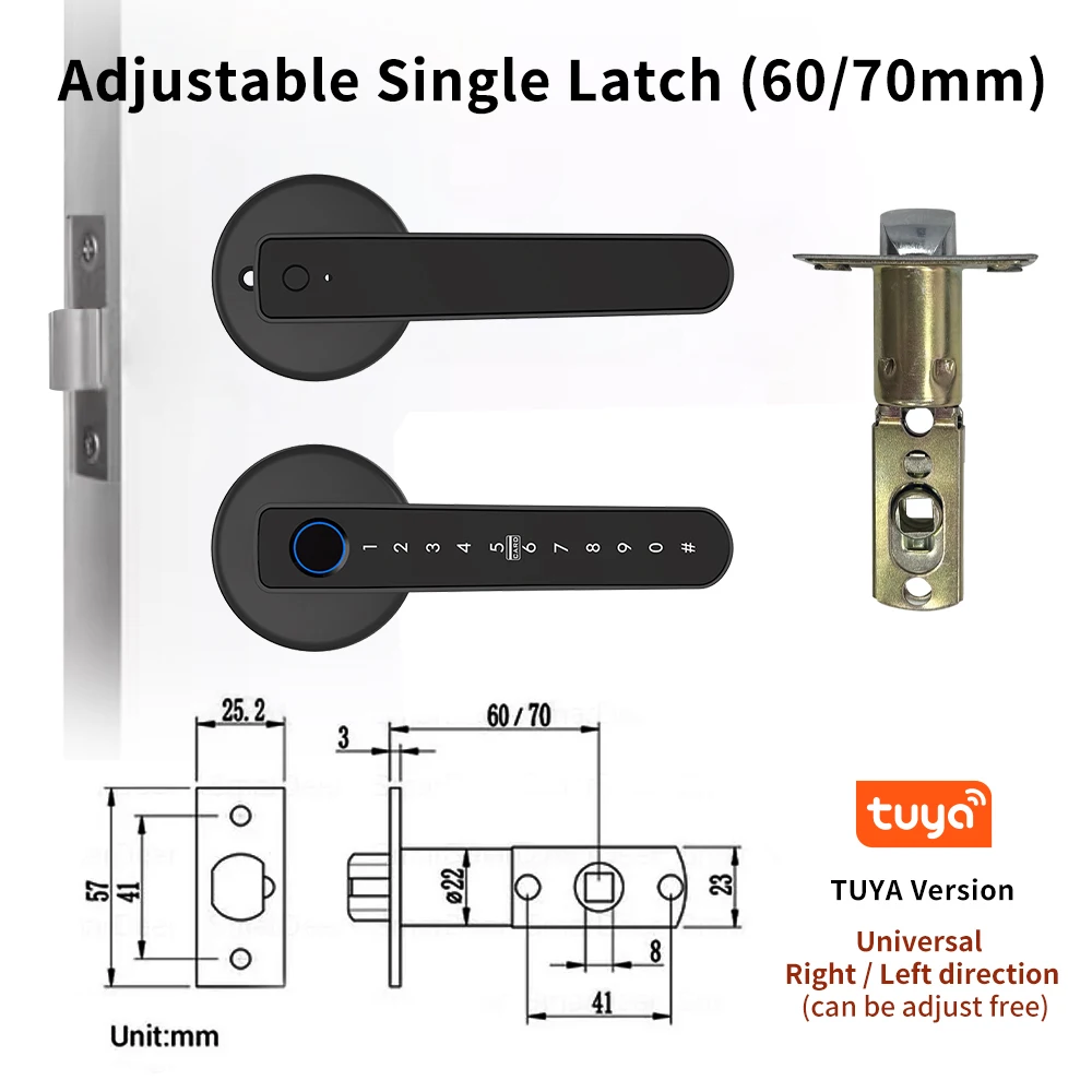 AVATTO Bluetooth Smart Handle Lock,Tuya Fingerprint Door Lock Home Security Lock.