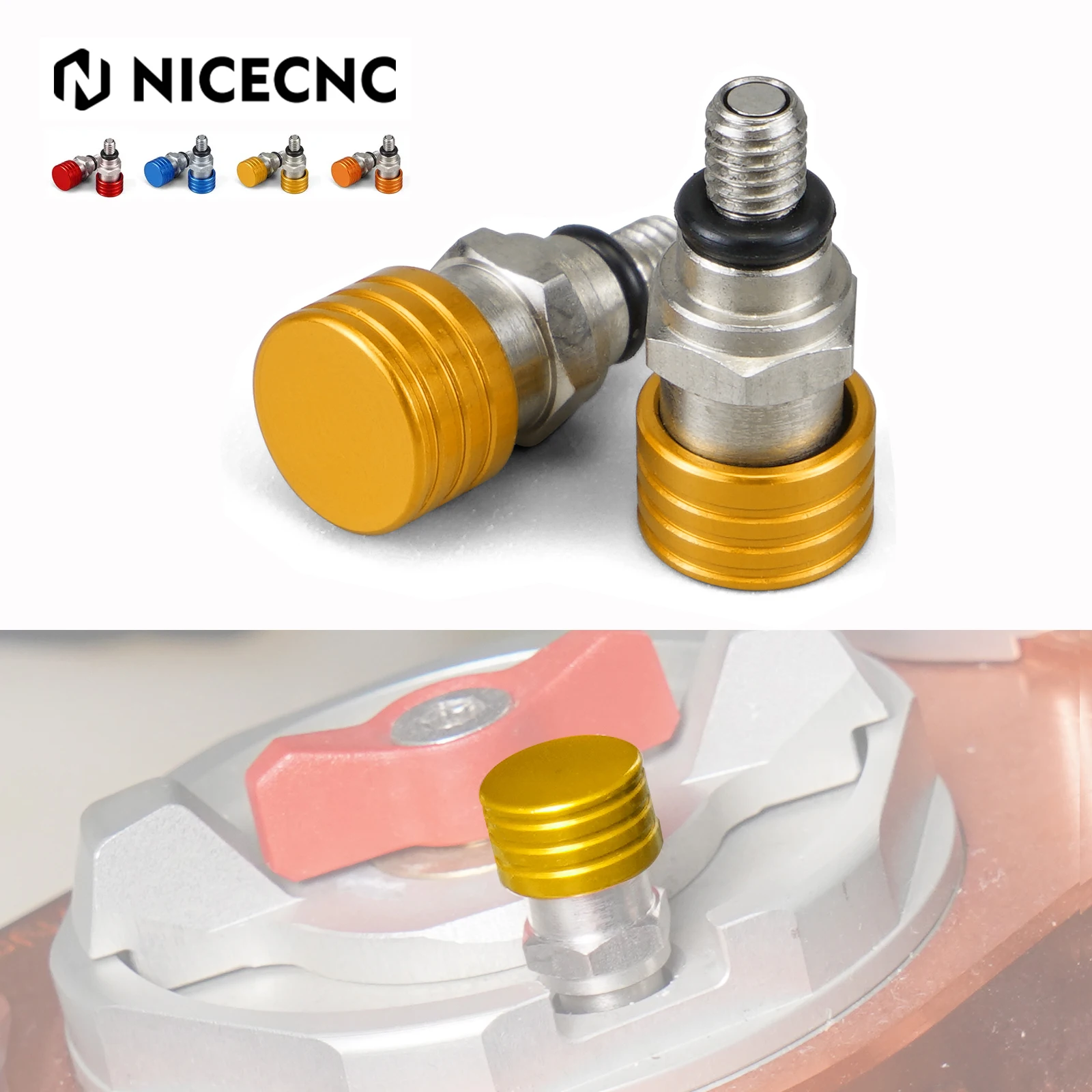 NICECNC-válvula de purga de aire de horquilla M5x0,8, para Suzuki DRZ 250 DRZ400 RMZ250 RMZ450 RM60 RM 80 85 100 125 RMX250 RMX450Z RMZ250 RMZ450