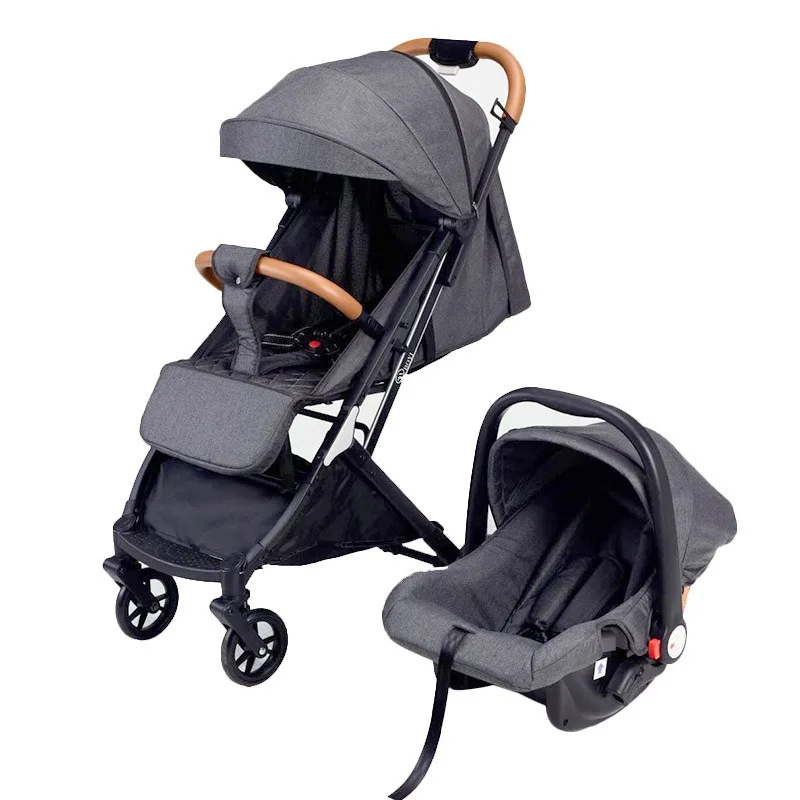 New 2 in 1 baby stroller can sit foldable newborn travel system pram four-wheeled with car seat