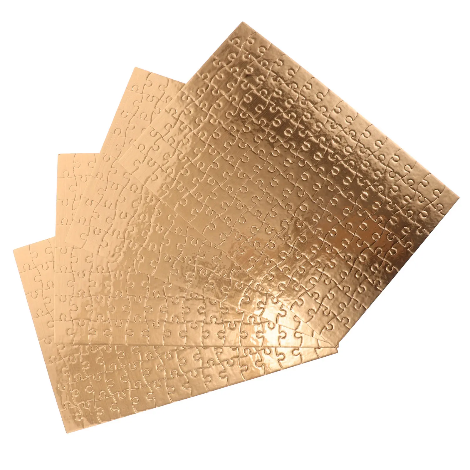 4Sets Children's Blank Puzzles Golden Border Blank Puzzle Pieces for DIY Crafts Doodle Sublimation Jigsaw Heat Transfer Projects
