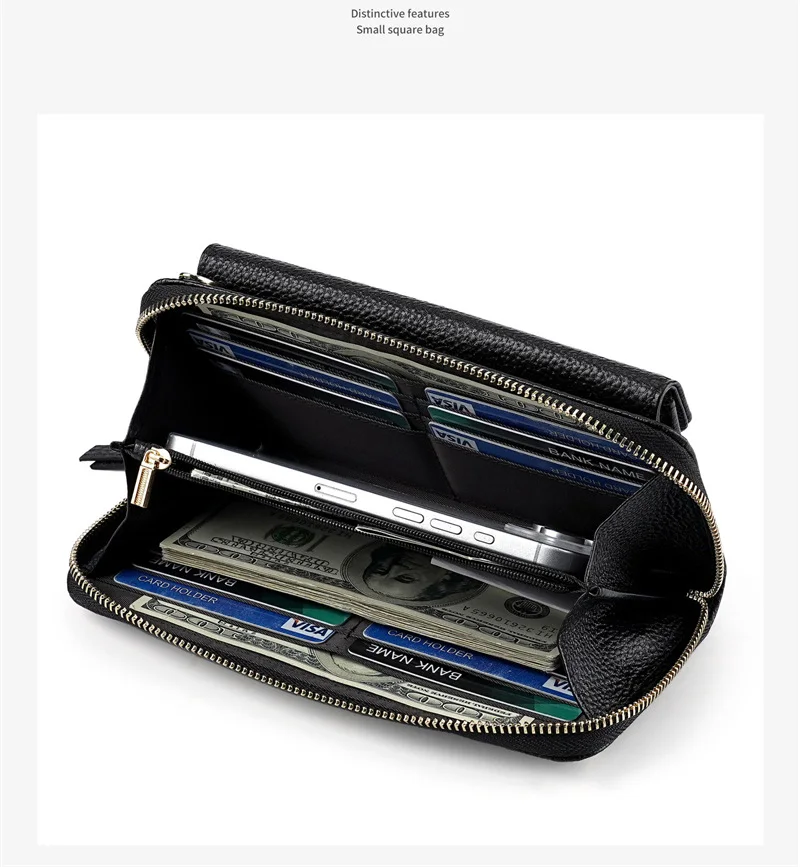 Multifunktionale Echtleder-Geldbörse 2026 Neue Kartenhalter-Damenbörse Modische Damen-Abendclutch aus Rindsleder – Detail 9