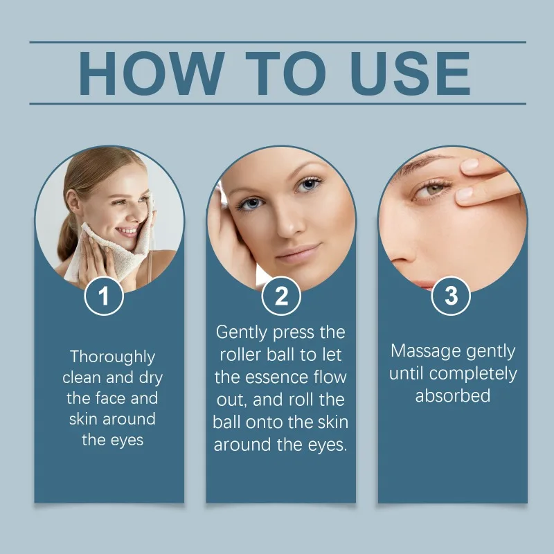 Sérum nourrissant pour les yeux à la caféine 5%, crème hydratante sous les yeux, massage à 360 °, raffermissant pour les cernes et les poches