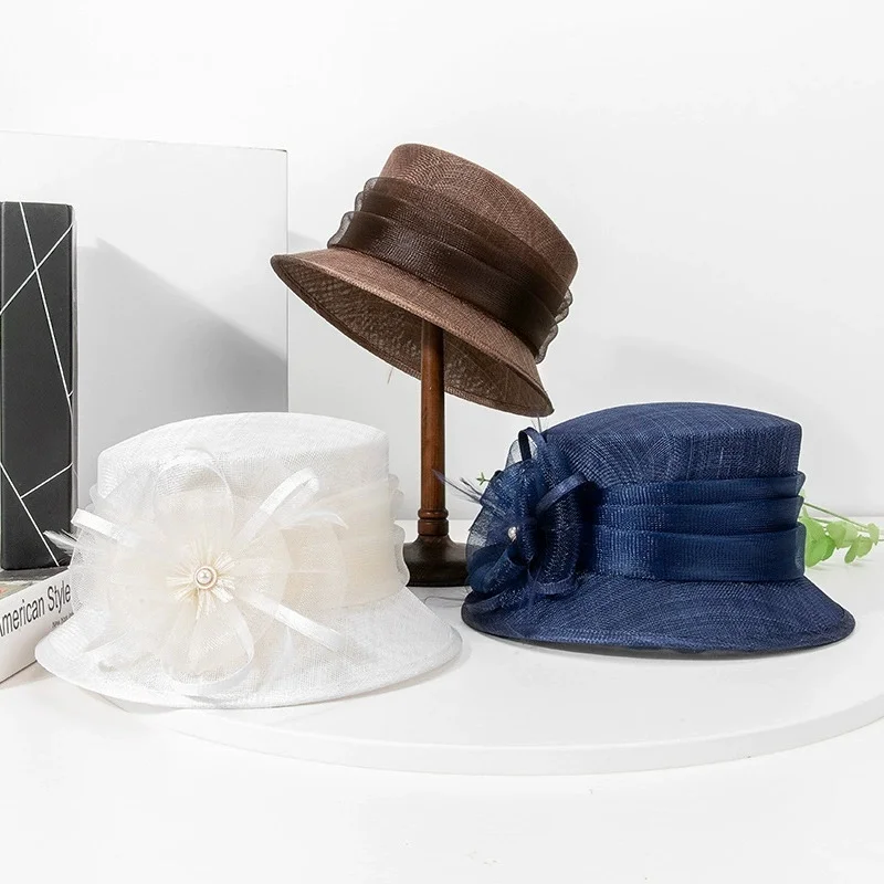 Women’s Fashion 2026 New Summer Sun Hat: British-Style Linen-Blend Straw Hat, Vintage Top Hat, Outdoor Sun Hat