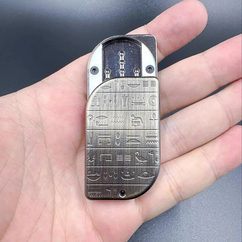 ミレニアムアイ EDC メカニカルスライドブロック回転指先ジャイロスコープ、デスクトップおもちゃの減圧とリラックス用