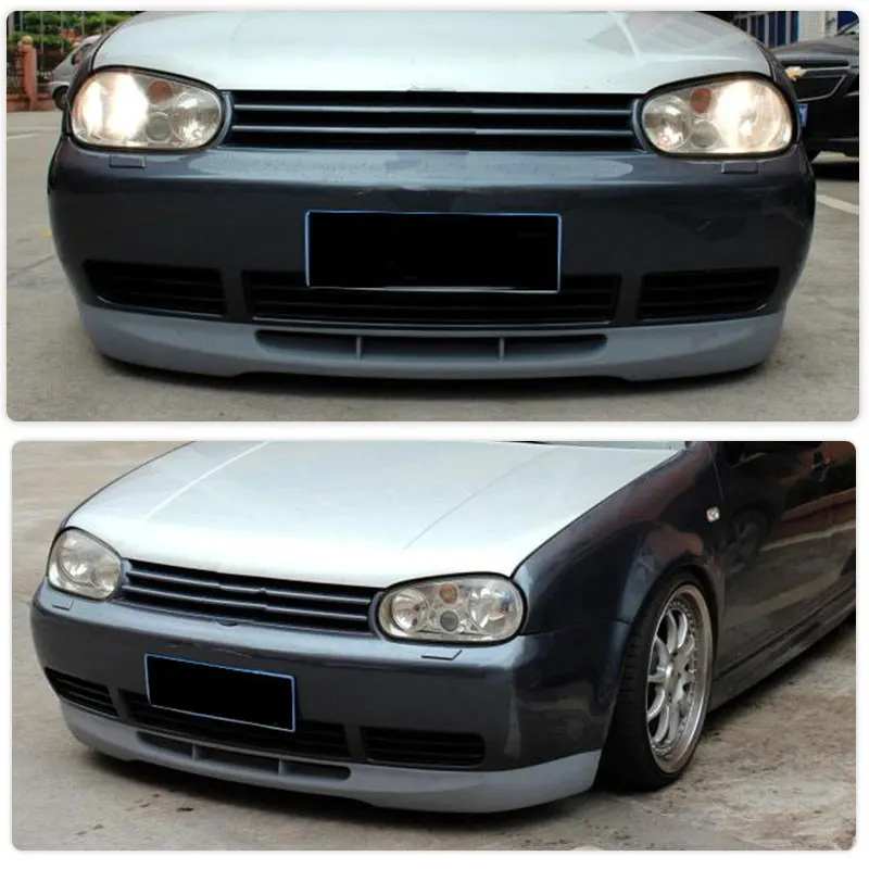 Car Front Bumper Lip Spoiler Splitters for Volkswagon VW Golf 4 MK4 Standard 1998-2004 Non GTI Front Lip Apron Body Kit PU Grey