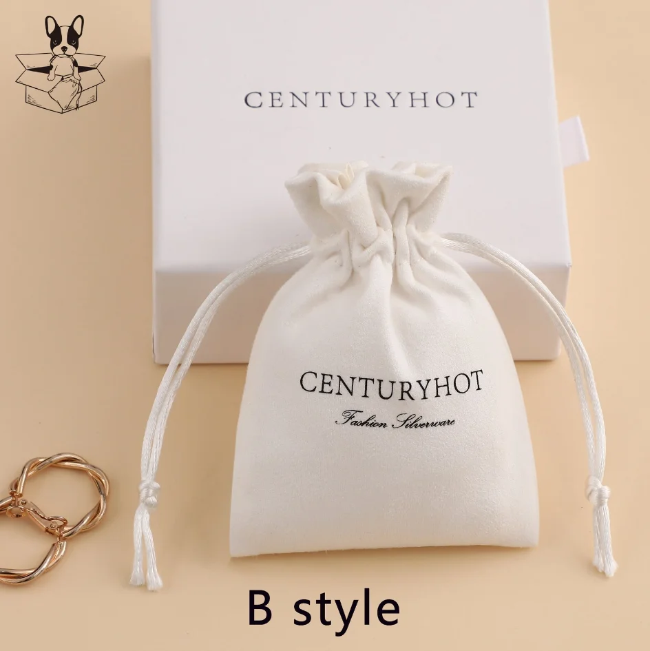 personalized color logo drawstring bag custom bagging bag jewelry pouch necklace bag suede bag skin care product pouch