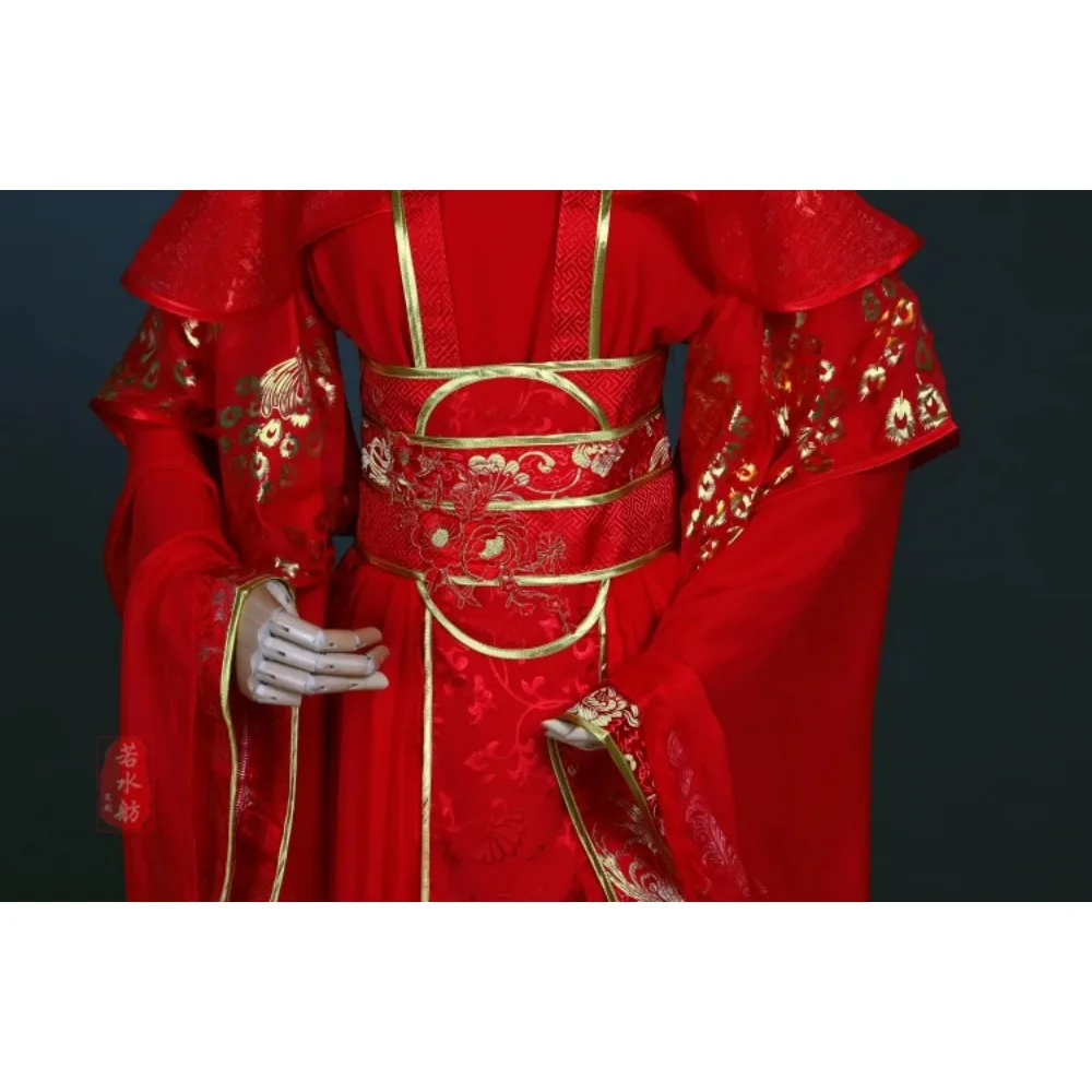 Anime Tian Guan Ci Fu Xie Lian Cosplay Costume Chinese Ancient Hanfu Red Wedding Dress Halloween Costumes Wigs for Women Girls