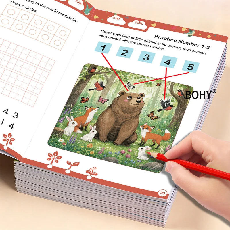 1 Children's Thinking Training Activity Book, Include Exercises Such As Numerical Exercises/finding Differences/ Shadow Matching