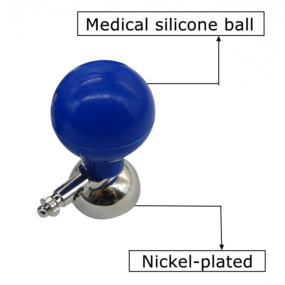 6 unids/set bola de gran tamaño electrodo de succión Ekg niquelado, 3,0 y 4,0 y uso a presión y clip, electrodo de electrocardiograma