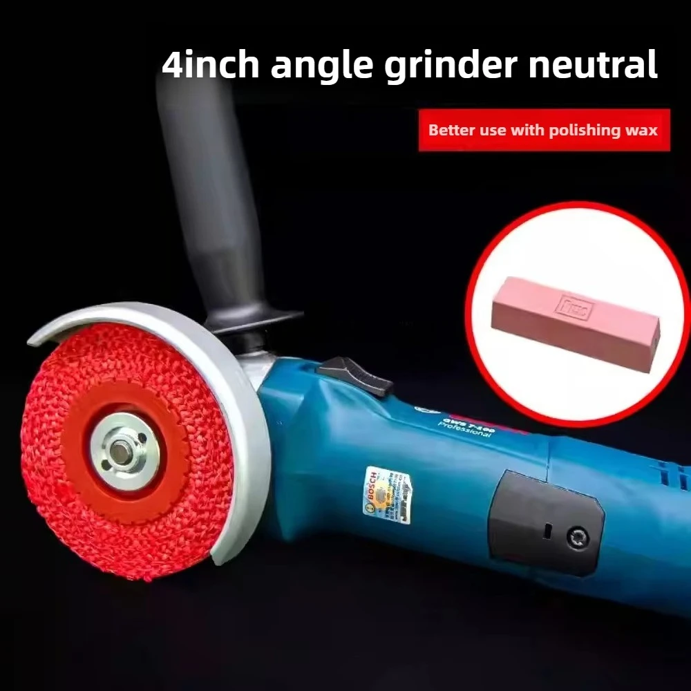 4 "16Mm Roda Pemoles Cakram Penutup Nilon Merah Pelat Putar Logam Penggiling Sudut Inti Plastik Roda Gerinda Alat Pengamplasan Sudut