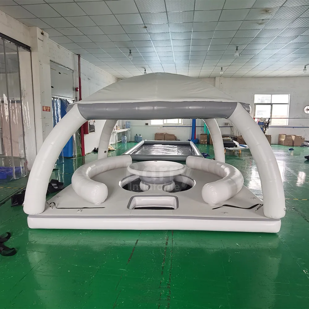 

New Outdoor Leisure Party Inflatable Water Platform Inflatable Floating Island Surface Shelter Camping Tent for Water