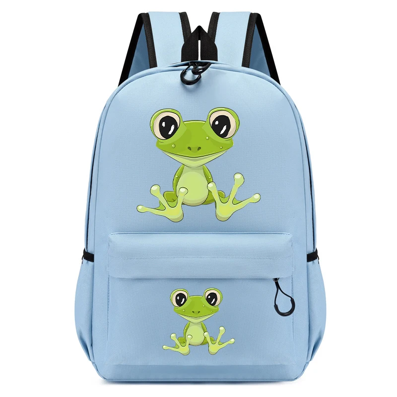 Escola do jardim de infância mochila saco dos desenhos animados sapo impressão meninos meninas mochila crianças satchels kawaii bookbag infantil escolar