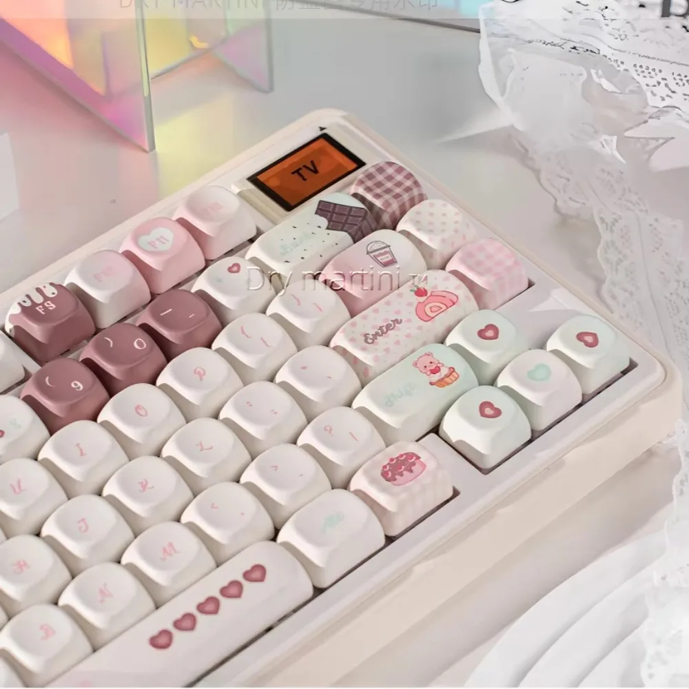 Chocolate MOA Cute Keycap Set 131 Key Colorful Keycaps Suitable for Mechanical Keyboard 61/64/68/75/84/87/96 Layout