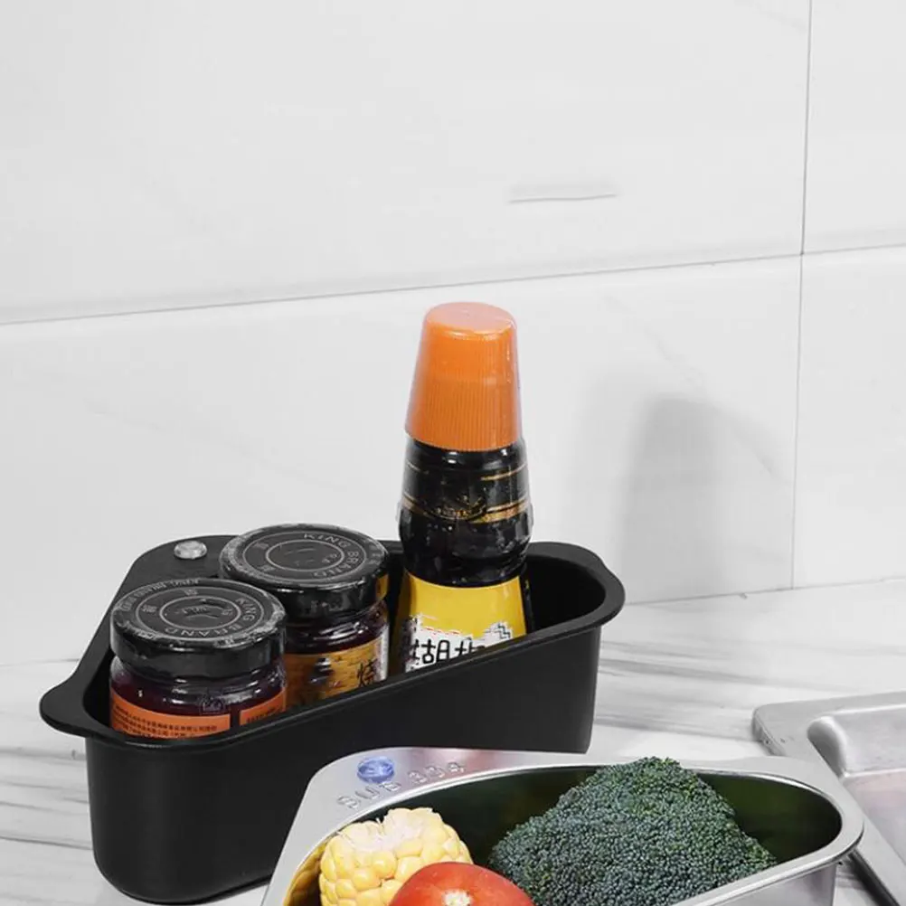 

1Pcs Sink Basket Triangular Draining Basket Kitchen Metal Rack with Suction Cups for Corner Hanging Shelf Space Saving Drain