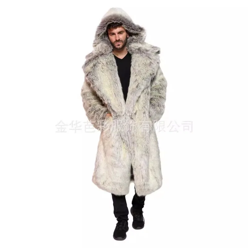 Men's Autumn/Winter Top Coat Faux Fur Thick Warm Retro Simple Comfortable Loose Casual Design Fashion Advanced Soft Niche Skinny