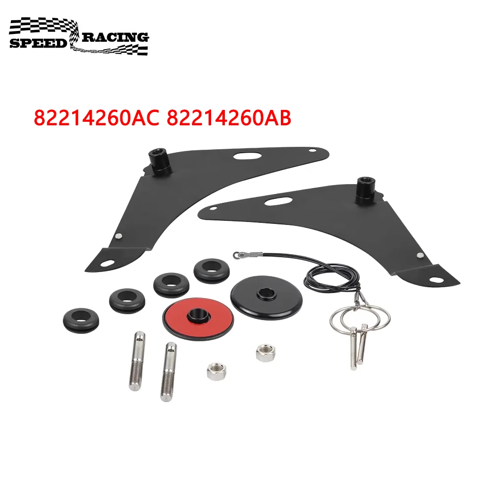 82214260AC 82214260AB Hood Pins Kit For Dodge Challenger 2008 2009 2010 2012 2013 2014 2015 2016 Black