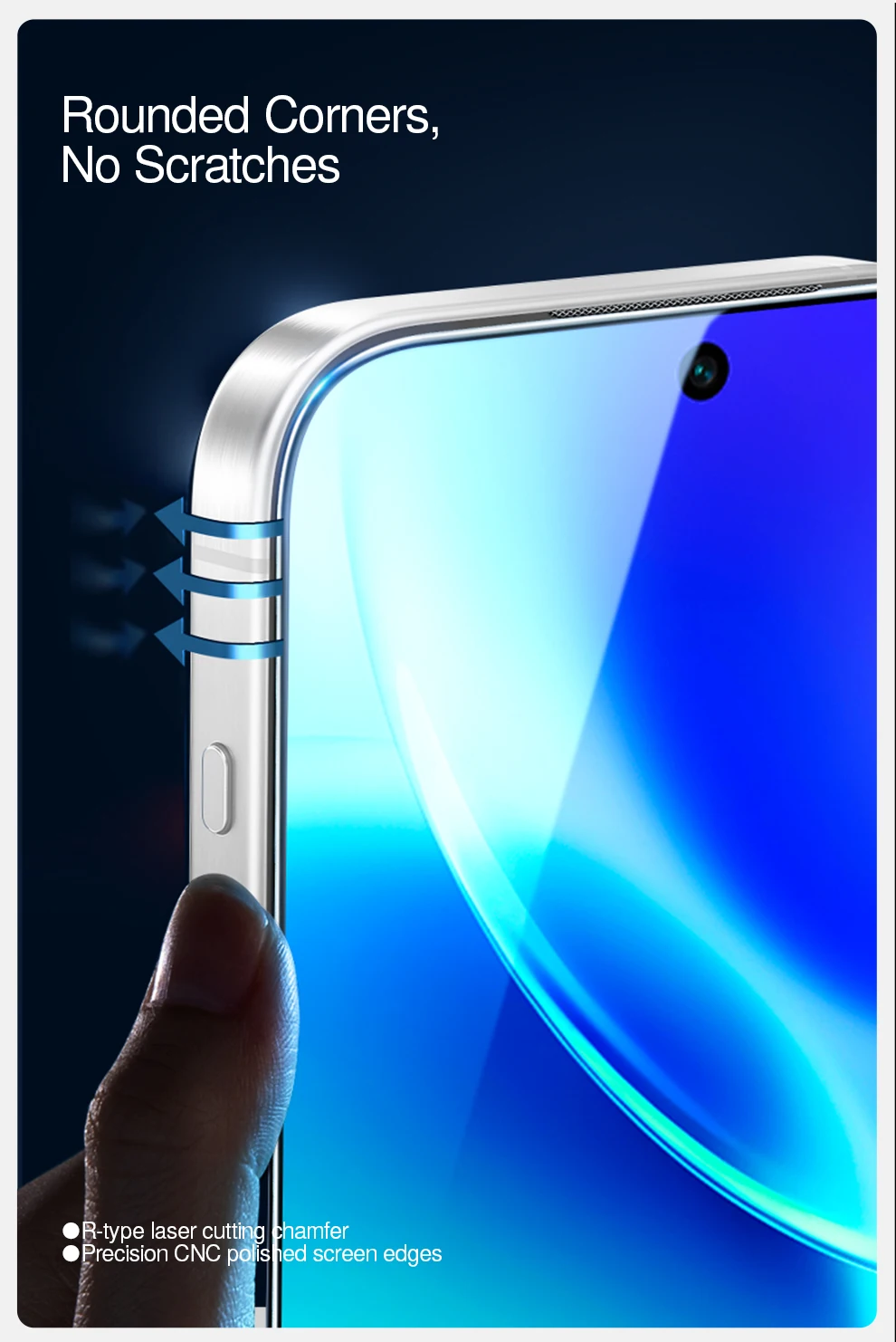 SmartDevil 2PCS Displayschutzfolie für Vivo X200 Pro Mini X300 HD Anti-Blaulicht-Hartglas Nicht vollständige Abdeckung Anti-Fingerabdruck – Detail 8