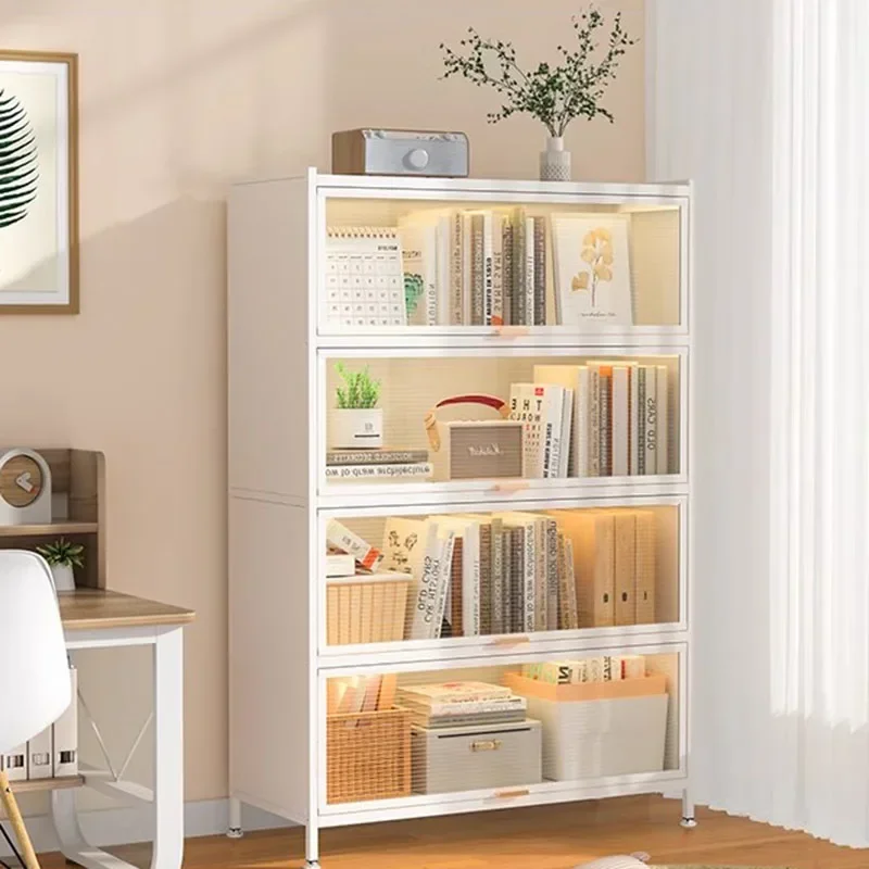 

Organizer Modern Bookcase Shelves Library Storage Mid Century Vertical Multifunction Bookcase Metal Estanteria Libros Furniture