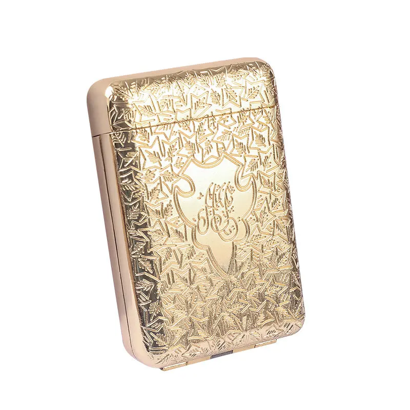 Metal Cigarette Box 16 20 Capacity Luxury Vintage Engraved Cigarette Case Container Smoking Accessories