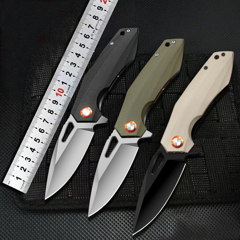 

1PC. Folding Camp Knife D2 Steel 8cm Blade G10 Handle Outdoor Survival Tool