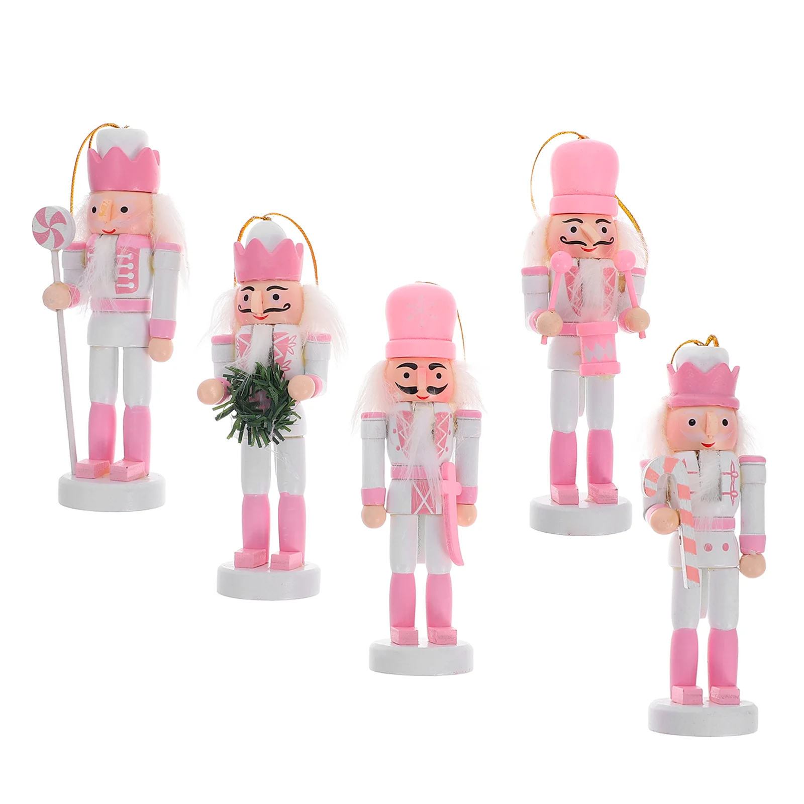 

5 Pcs Nutcracker Toys Holiday Nutcrackers Wood Outdoor Mini Christmas Decor