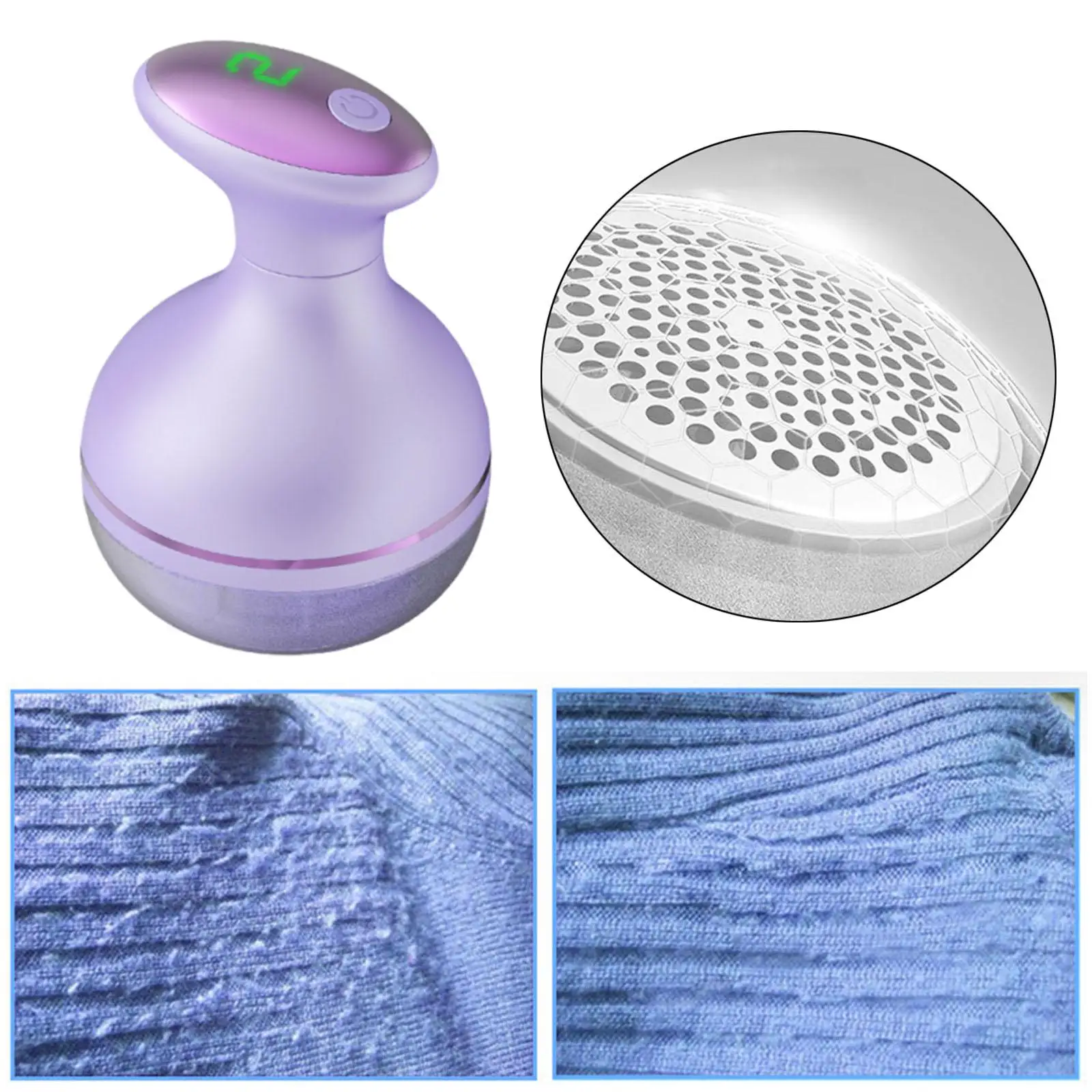 Fabric Shaver Sweater Shaver 6 Leaf Blade Electric Lint Remover Ergonomic Digital Display for Clothing Office Couch