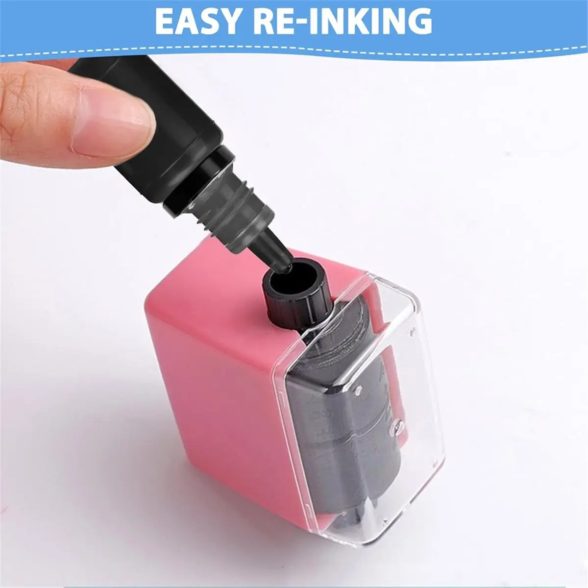 REST 12-Pack Black Ink Refill, 10ml Waterproof Fast-Drying Stamp Ink for and Scrapbooking