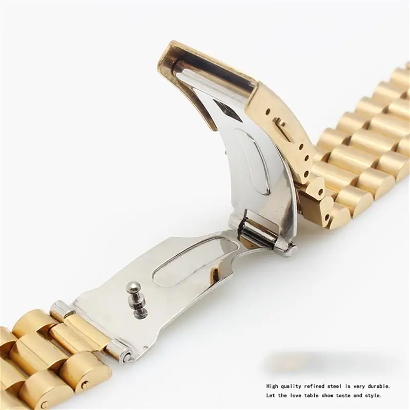 Stainless steel watchband for Citizen Enicar wristband 20mm 22mm curve end steel strap with folding buckle