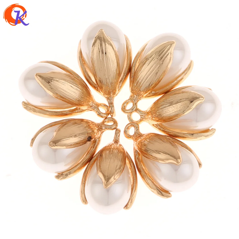 

Cordial Design 100Pcs 11*20MM Jewelry Accessories/Earrings Making/Flower With Pearl/Tulip Shape/DIY/Hand Made/Earring Findings