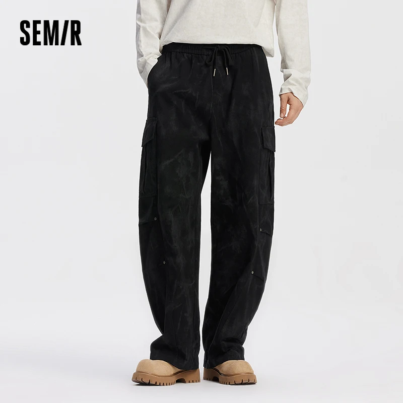 

Мешковатые брюки Semir, мужские хлопковые изогнутые брюки-карго, свободная форма дуги, осень 2023, мужская одежда, мягкий хлопок, изогнутый дизайн, стиль-карго