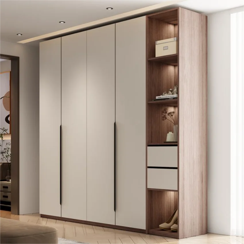 Custom Made Modern Freestanding Particleboard Wardrobe Closet Cabinet Bedroom Furniture Clothes Organizer Walk-in