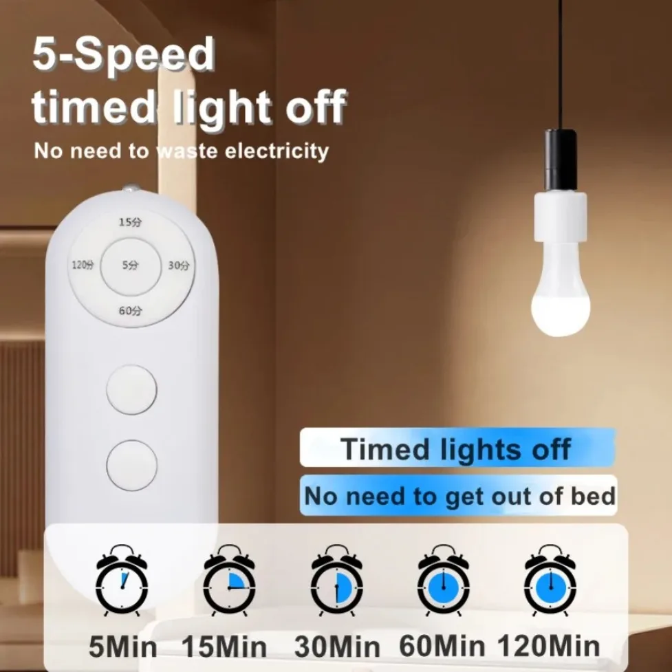 E27 Wireless Remote Control Smart Timer Lamp Holder 220V Multiple Controls For Baby Room Bedroom Home Multi Light Switch Socket