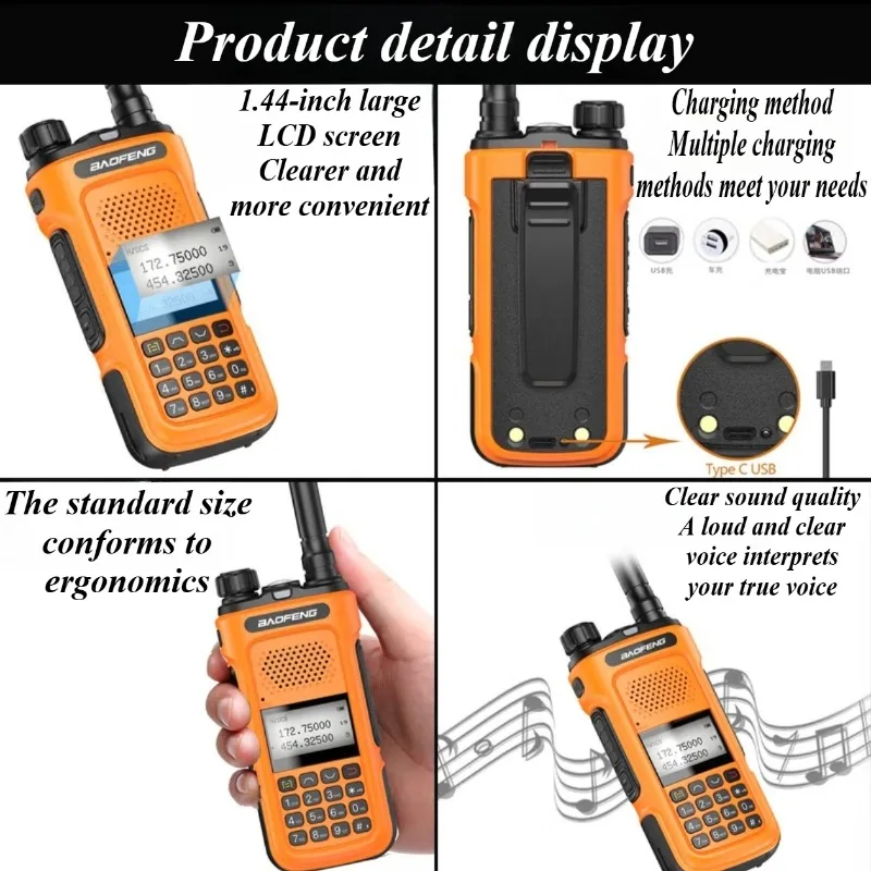 Baofeng UV5R PLUS Pro High Power Long Range Dual Band FM 2Way Radio for Commercial & Outdoor Use Portable Handheld Walkie Talkie