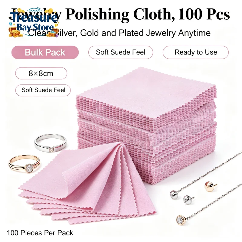 Jewelry Cleaning Polishing Cloth Soft Wipe Cloth 8x8cm 100Pcs Colorful Anti Tarnish Tool For Silver Gold