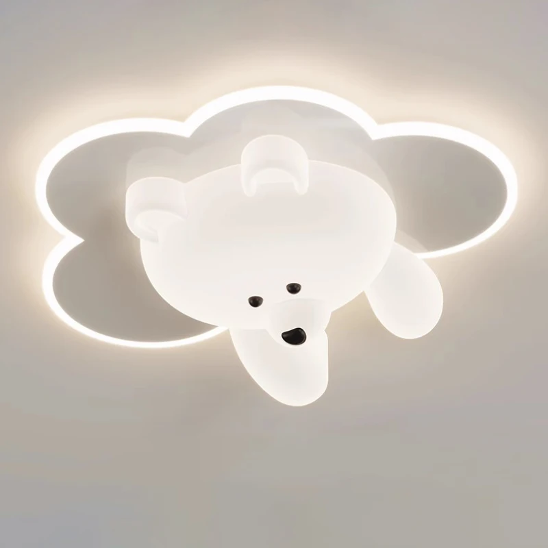 Lovely Cloud Bear Ceiling Lights LED Children\'s Room Light Simple Creative Little Girl Boy Bedroom Decor Baby Room Ceiling Lamps