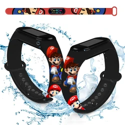 Gioco Super Marios Bros Luigi orologi per bambini braccialetto luminoso moda LED Touch sport impermeabili orologio per bambini regali di compleanno