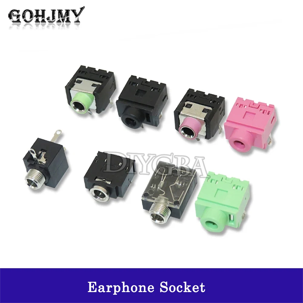 5PCS 3.5MM Audio Connector Stereo Female Socket PJ-392 PJ-327F PJ320B PJ301M PJ-342 PJ-313 PJ-324M PJ-317 PJ-313 PJ-306 PJ-393